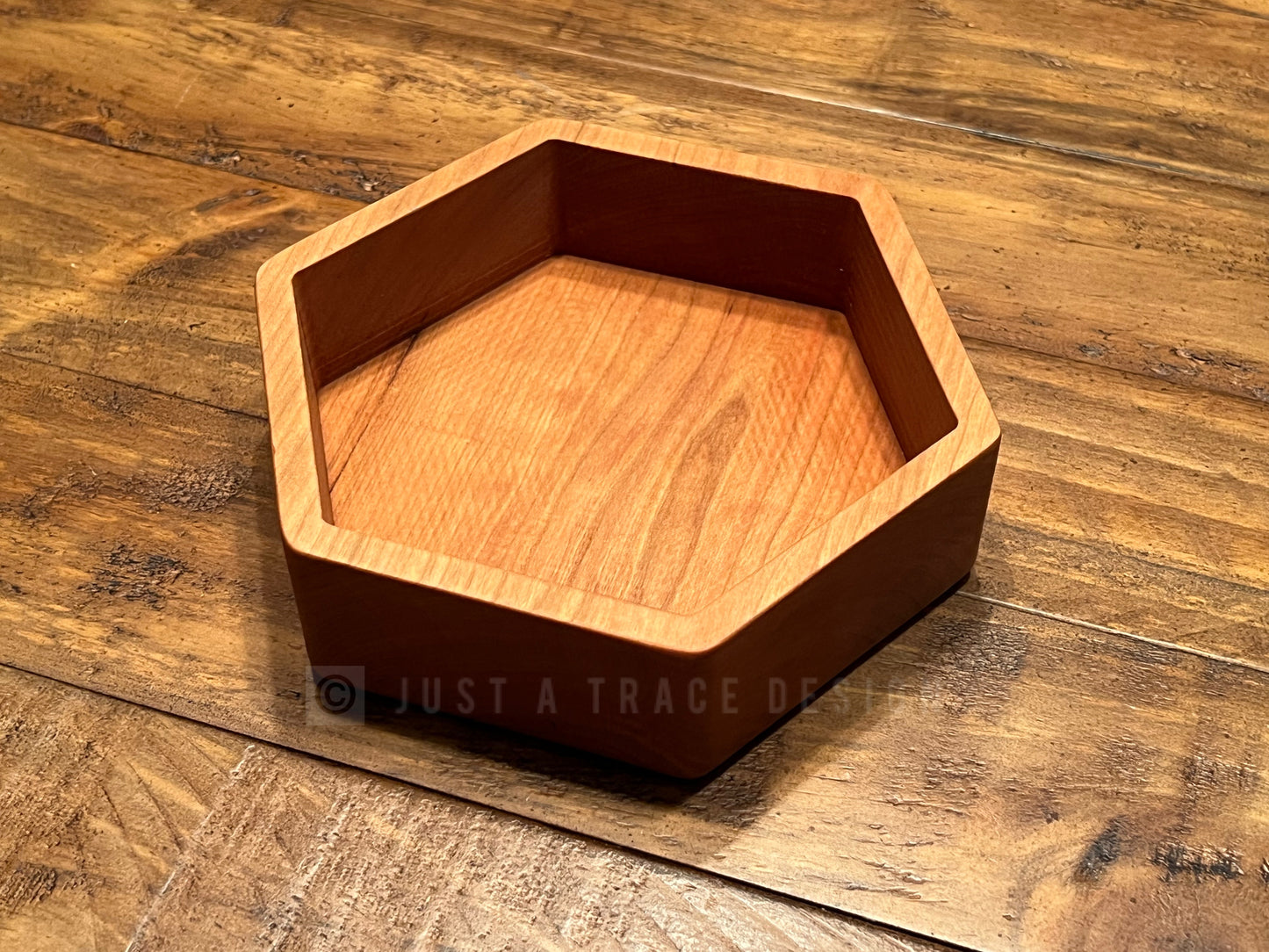 Wooden Hexagon Candy Dish,  Kitchen Decor,  Catchall Tray, Valet Tray, Holiday Gift, Trinket Dish, Cherry Candy Dish, Wedding Gift