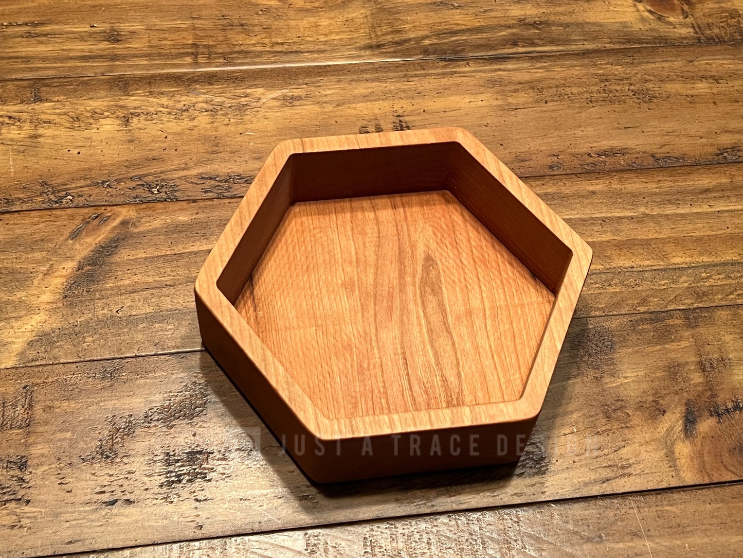Wooden Hexagon Candy Dish,  Kitchen Decor,  Catchall Tray, Valet Tray, Holiday Gift, Trinket Dish, Cherry Candy Dish, Wedding Gift
