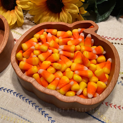 Wooden Pumpkin Candy Dish,  Fall Decor, Halloween Dish, Catchall Tray, Valet Tray,  Trinket Dish, Cherry Dish