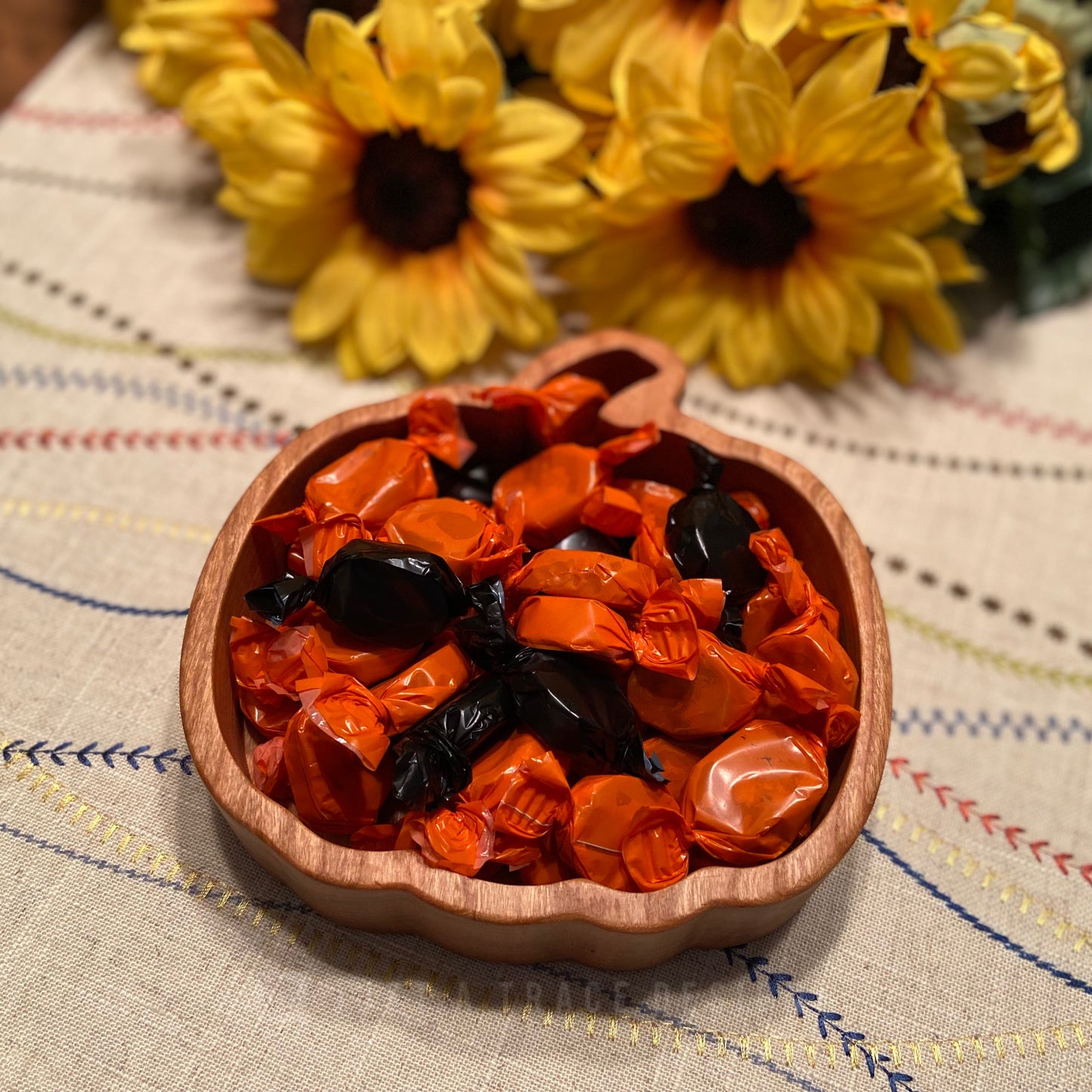 Wooden Pumpkin Candy Dish,  Fall Decor, Halloween Dish, Catchall Tray, Valet Tray,  Trinket Dish, Cherry Dish