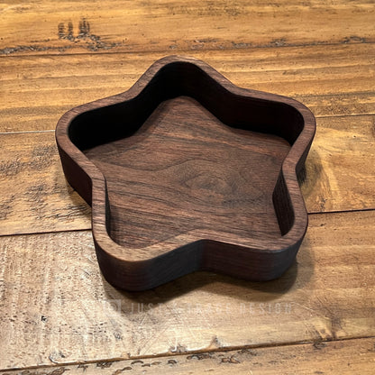 Wooden Star Candy Dish,  Kitchen Decor, Catchall Tray, Valet Tray, Holiday Gift, Trinket Dish, Cherry Candy Dish, Wedding Gift