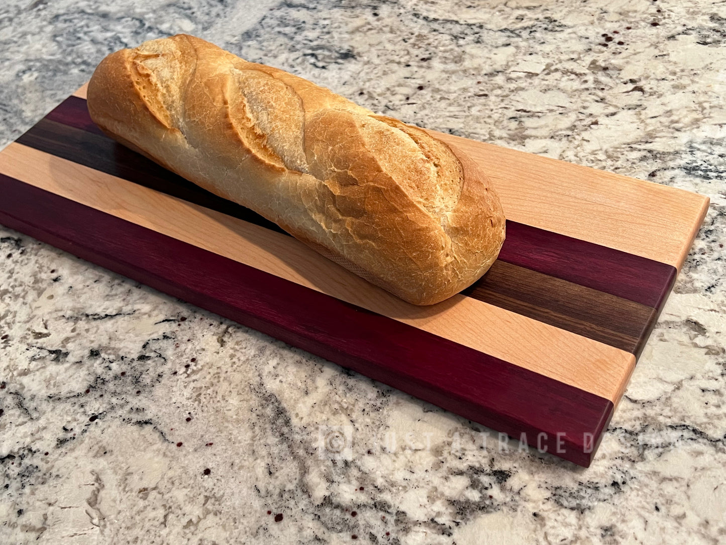 19 x 7 1/2" x 3/4" Walnut, Maple & Purple Heart Butcher Block Bread Board, Charcuterie, Housewarming Gift, Wedding Gift, Anniversary Gift