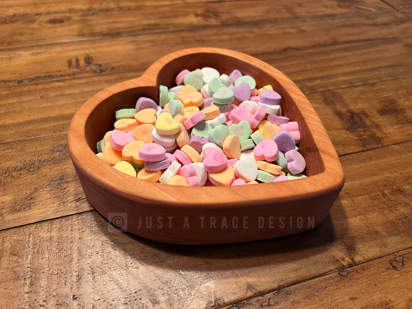 Wooden Heart Candy Dish,  Valentine's Day, Kitchen Decor, Catchall Tray, Valet Tray, Holiday Gift, Trinket Dish, Cherry Candy Dish