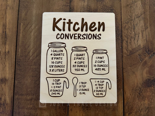 Kitchen Conversion Magnet | Measuring | Recipe Conversions | Baking Equivalents | Kitchen