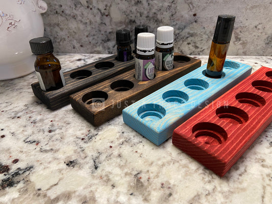 Essential Oil Holder - Colors - Oil Organizer - Table Top - 5 Bottle Holder - Tray - Storage Display - 5ml - 10ml - 15ml
