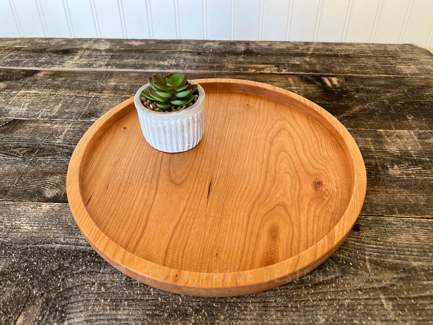 12" Round Cherry Grazing Board Tray, Charcuterie Board, Coffee Table, Ottoman Tray, Wood Platter, Serving Tray, Wood Dish, Handmade Gift