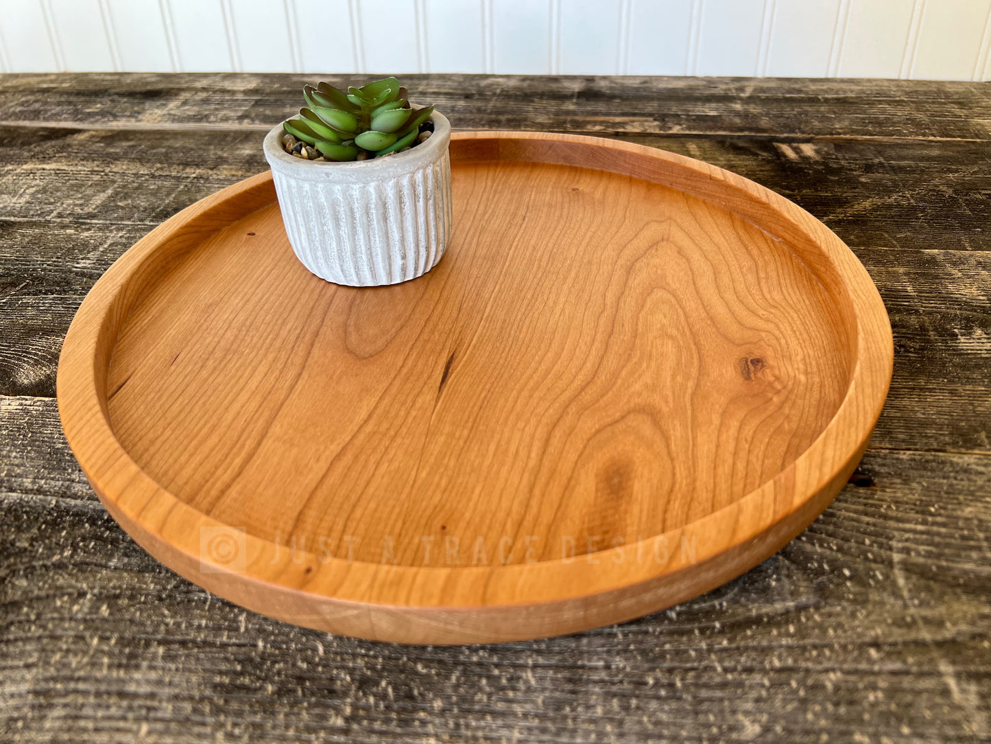 12" Round Cherry Grazing Board Tray, Charcuterie Board, Coffee Table, Ottoman Tray, Wood Platter, Serving Tray, Wood Dish, Handmade Gift