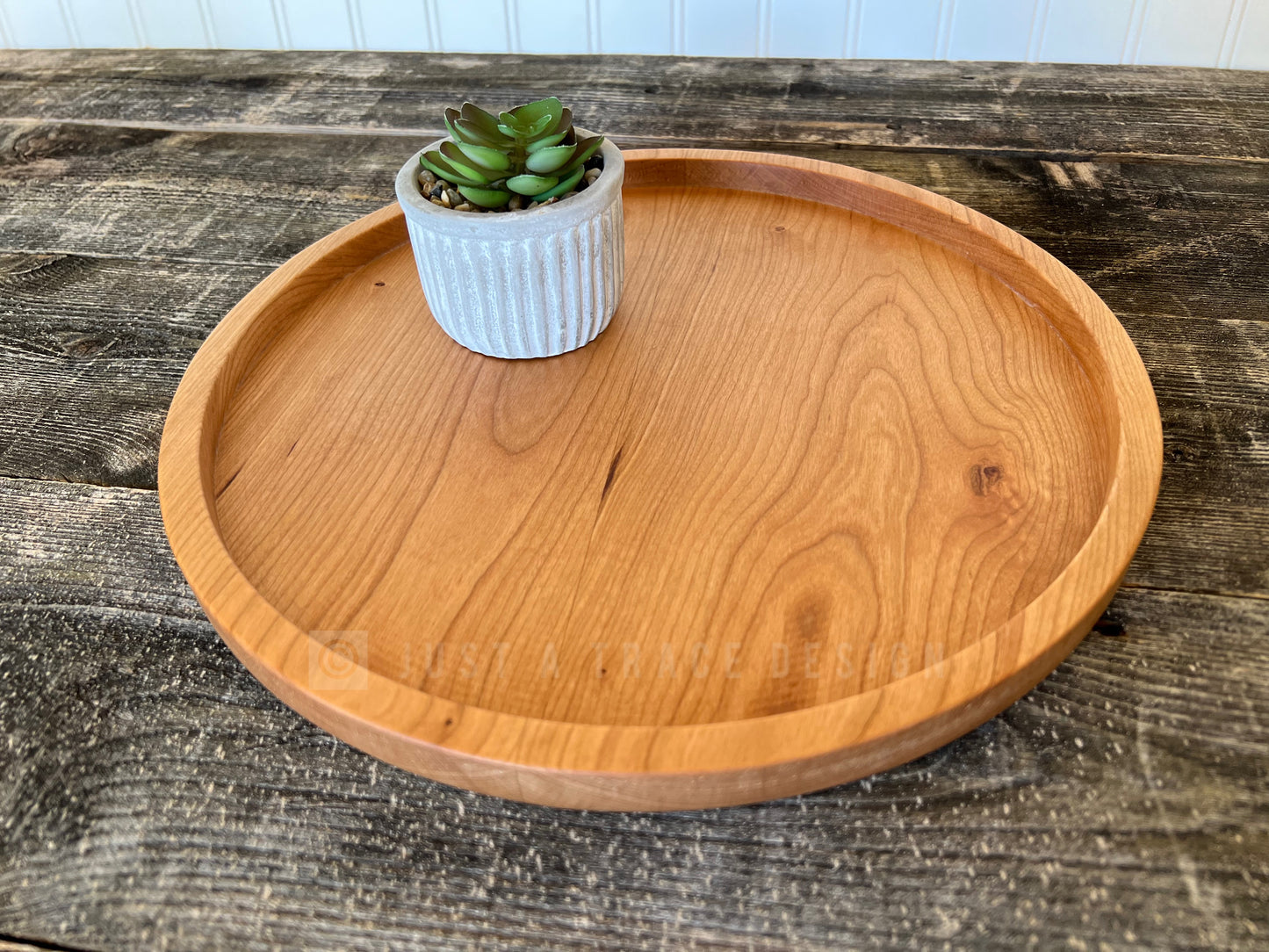 12" Round Cherry Grazing Board Tray, Charcuterie Board, Coffee Table, Ottoman Tray, Wood Platter, Serving Tray, Wood Dish, Handmade Gift