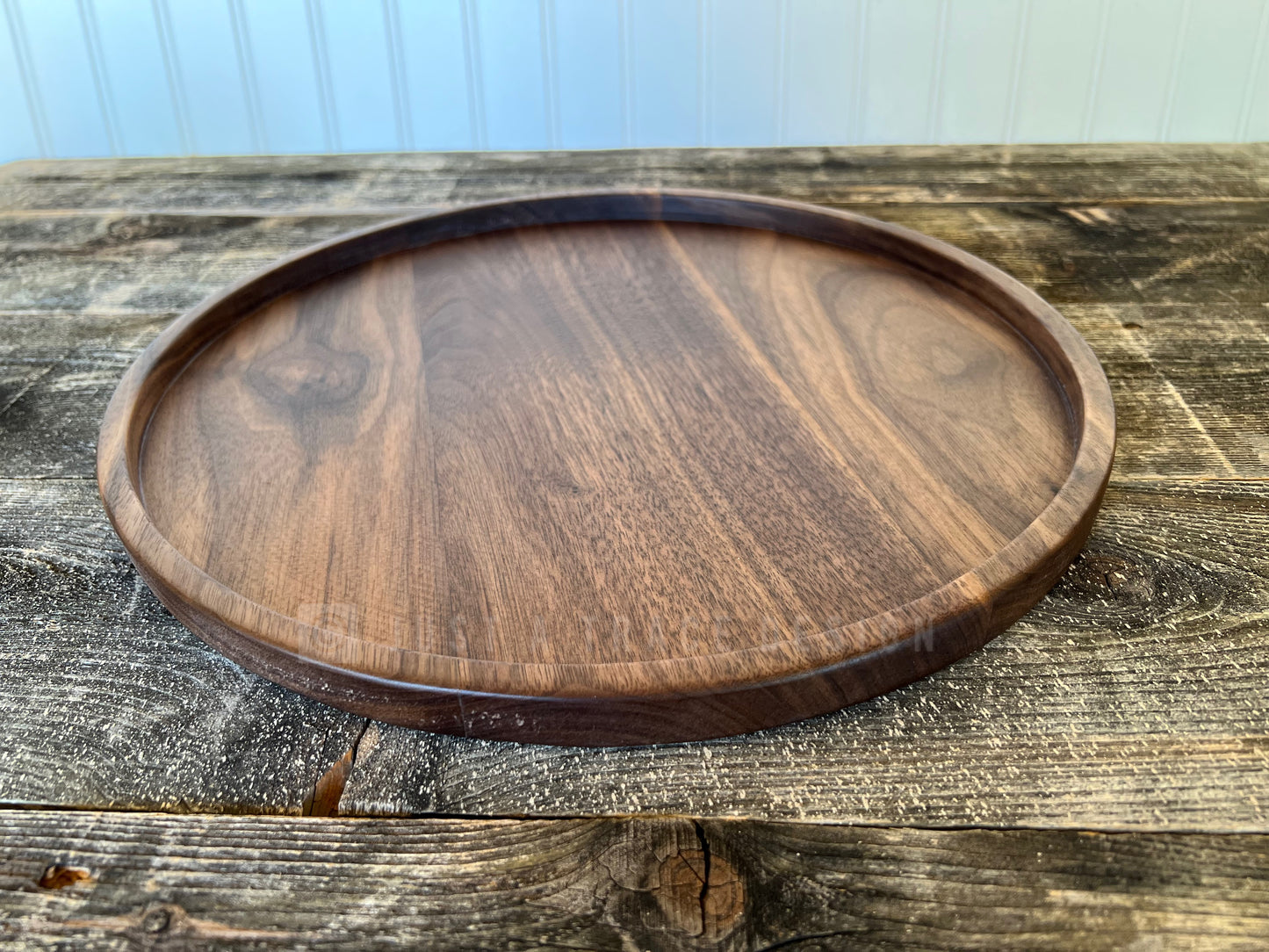 12" Round Walnut Tray, Grazing Board, Charcuterie Tray, Coffee Table Tray, Ottoman Tray, Wood Platter, Serving Tray, Serving Dish