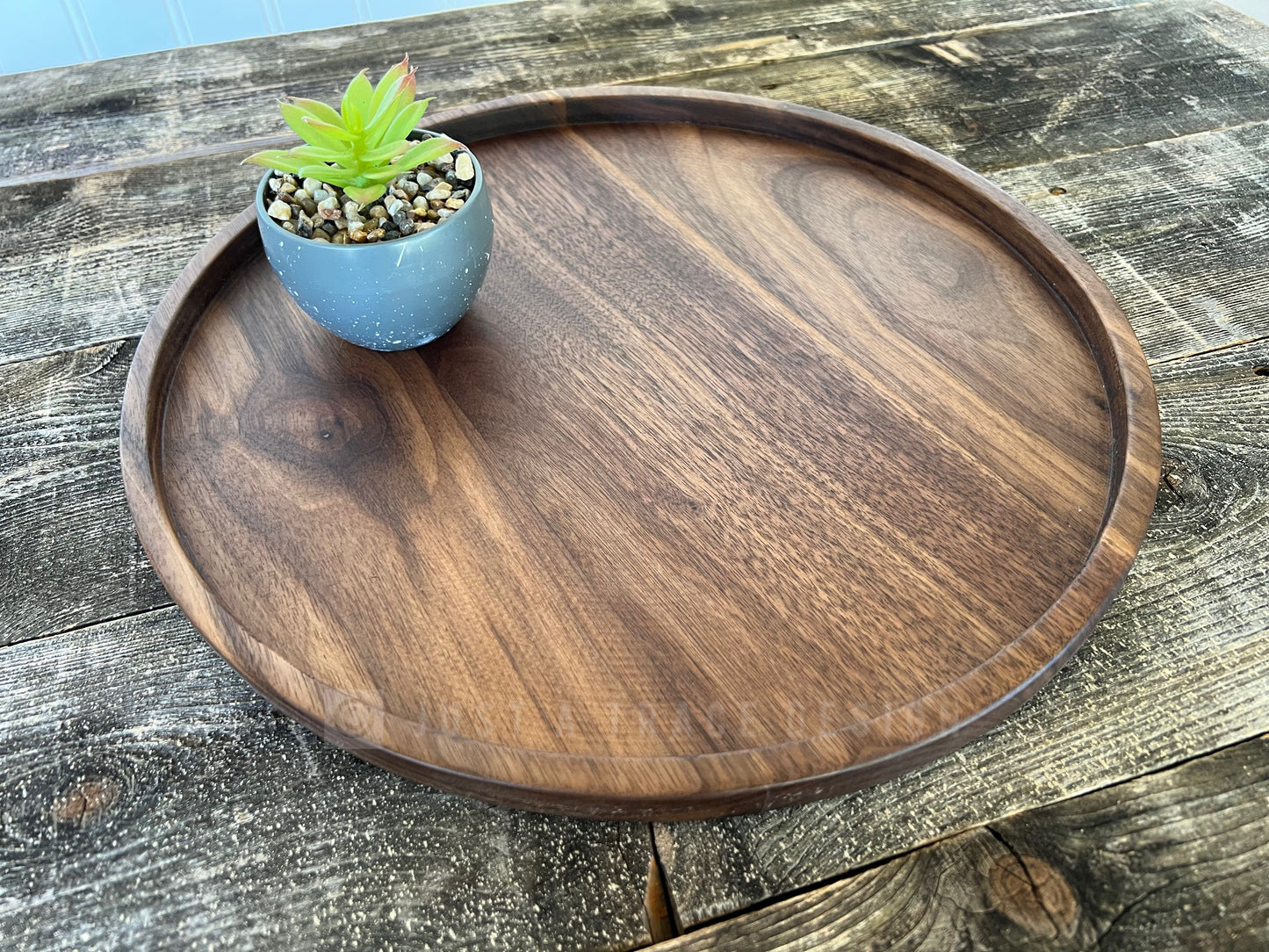 12" Round Walnut Tray, Grazing Board, Charcuterie Tray, Coffee Table Tray, Ottoman Tray, Wood Platter, Serving Tray, Serving Dish