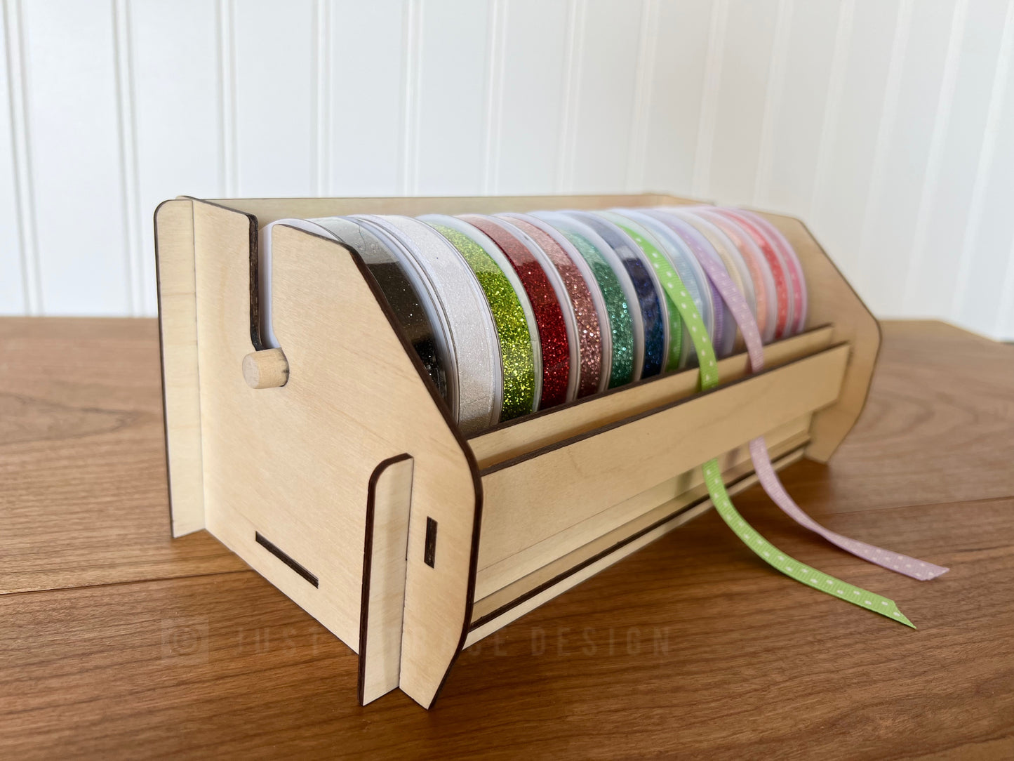 Handmade Wooden Ribbon Dispenser