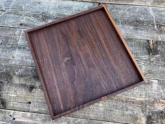 12" Square Walnut Tray, Grazing Board, Charcuterie Board, Coffee Table, Ottoman Tray, Wood Platter, Serving Tray, Wood Dish, Handmade Gift