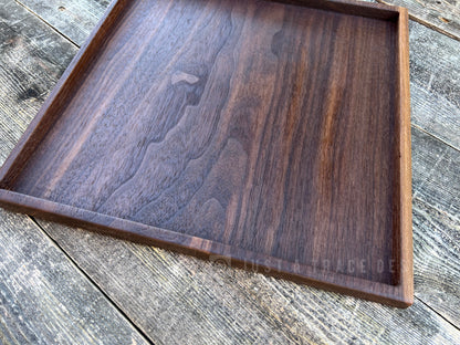 12" Square Walnut Tray, Grazing Board, Charcuterie Board, Coffee Table, Ottoman Tray, Wood Platter, Serving Tray, Wood Dish, Handmade Gift