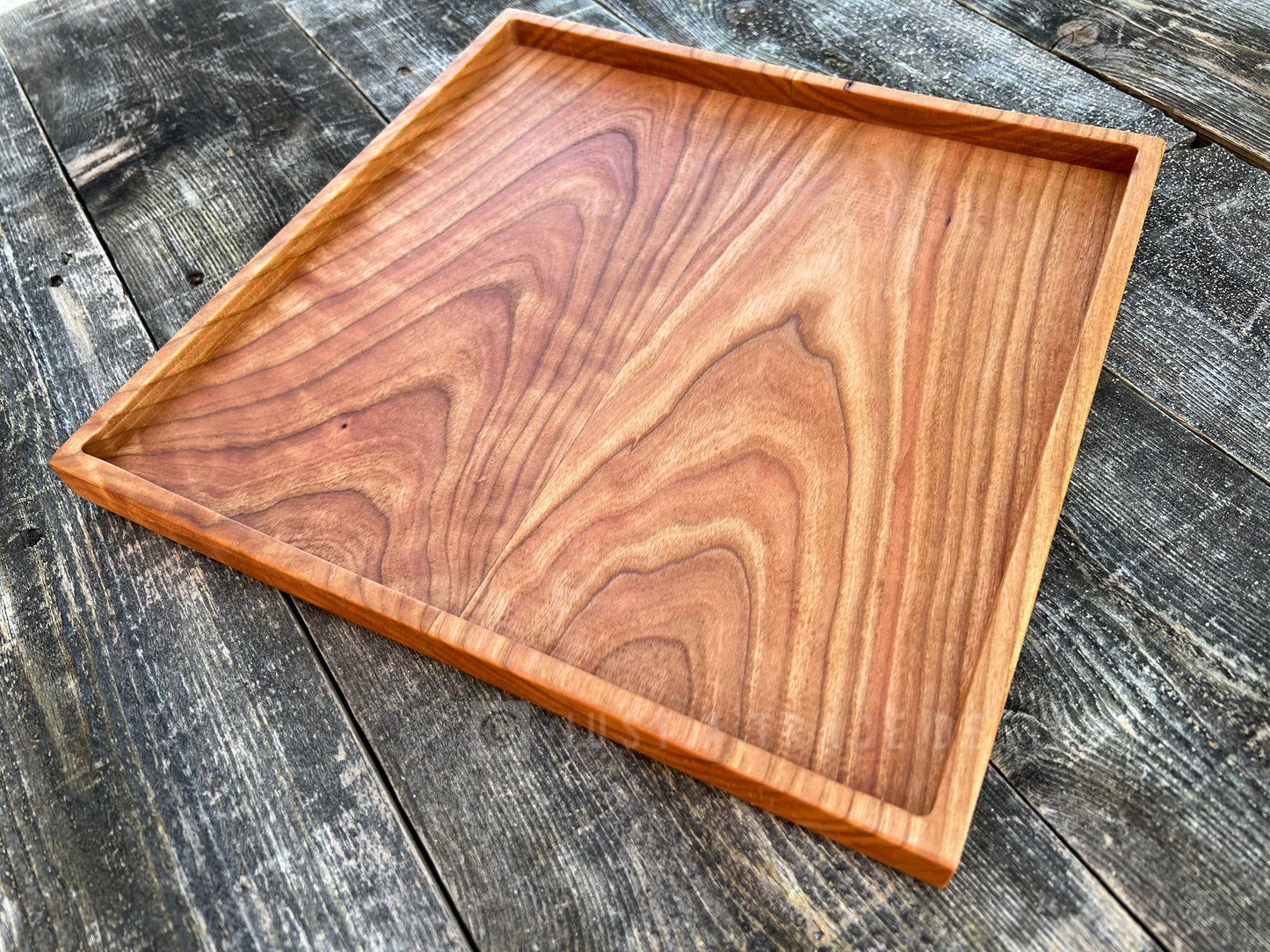 12" Square Cherry Tray, Grazing Board, Charcuterie Board, Coffee Table, Ottoman Tray, Wood Platter, Serving Tray, Wood Dish, Handmade Gift