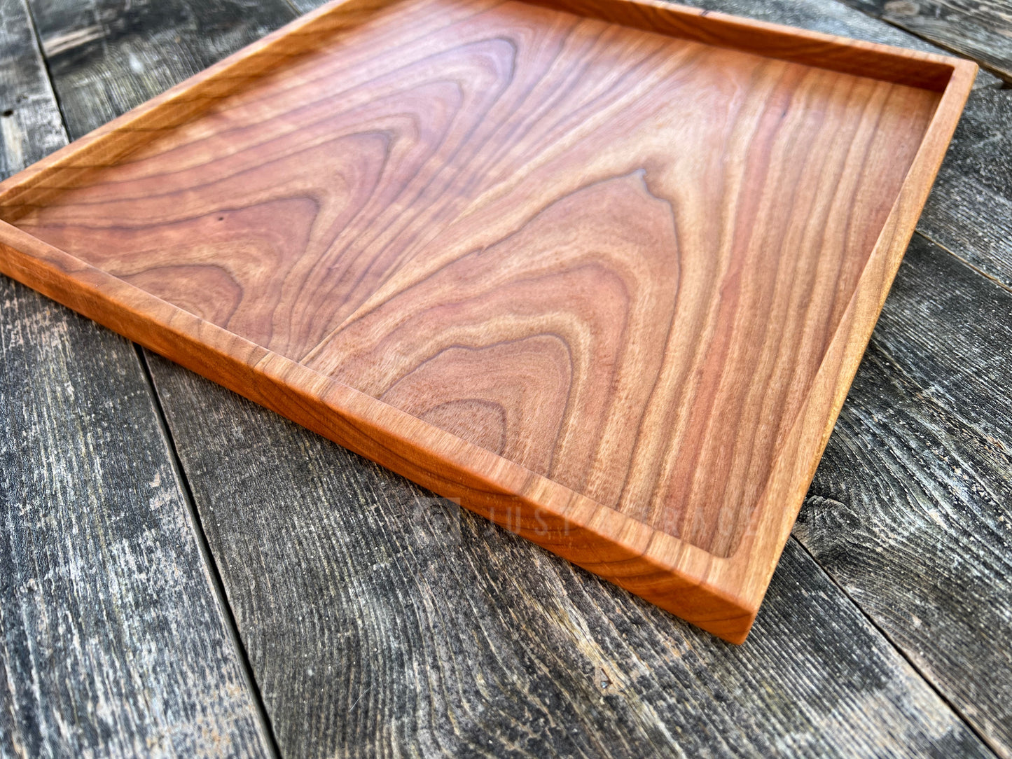 12" Square Cherry Tray, Grazing Board, Charcuterie Board, Coffee Table, Ottoman Tray, Wood Platter, Serving Tray, Wood Dish, Handmade Gift
