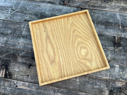 12" Square Ash Hardwood Tray, Grazing Board, Charcuterie Board, Coffee Table, Ottoman Tray, Wood Platter, Serving Tray, Wood Dish, Handmade Gift