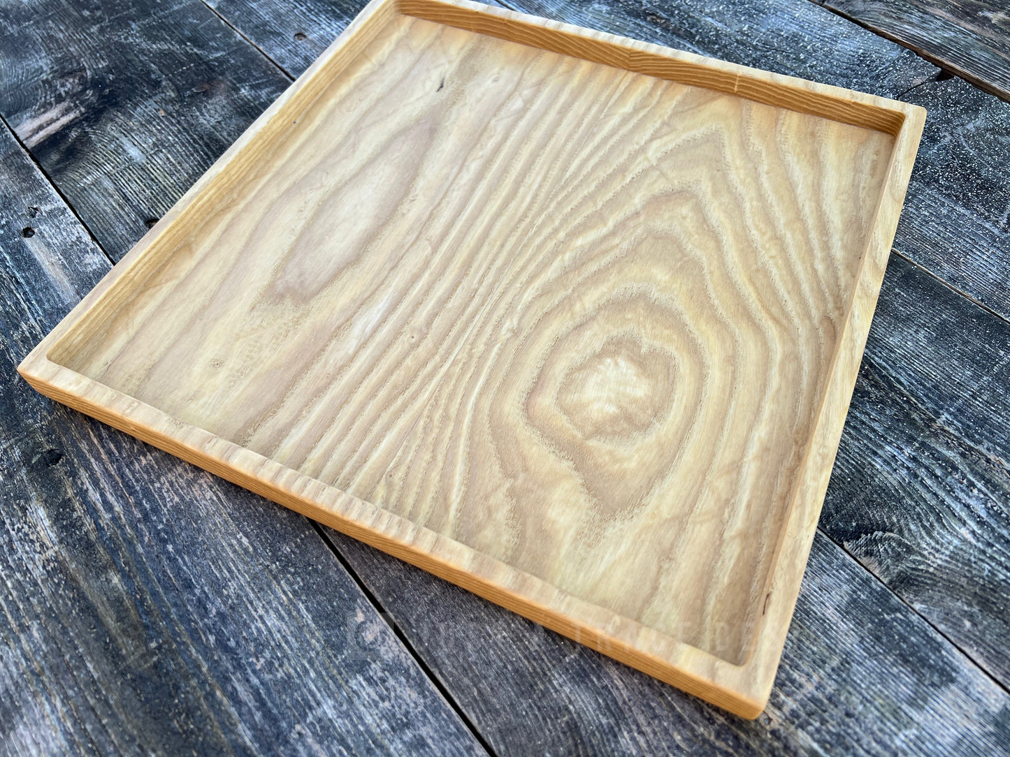 12" Square Ash Hardwood Tray, Grazing Board, Charcuterie Board, Coffee Table, Ottoman Tray, Wood Platter, Serving Tray, Wood Dish, Handmade Gift