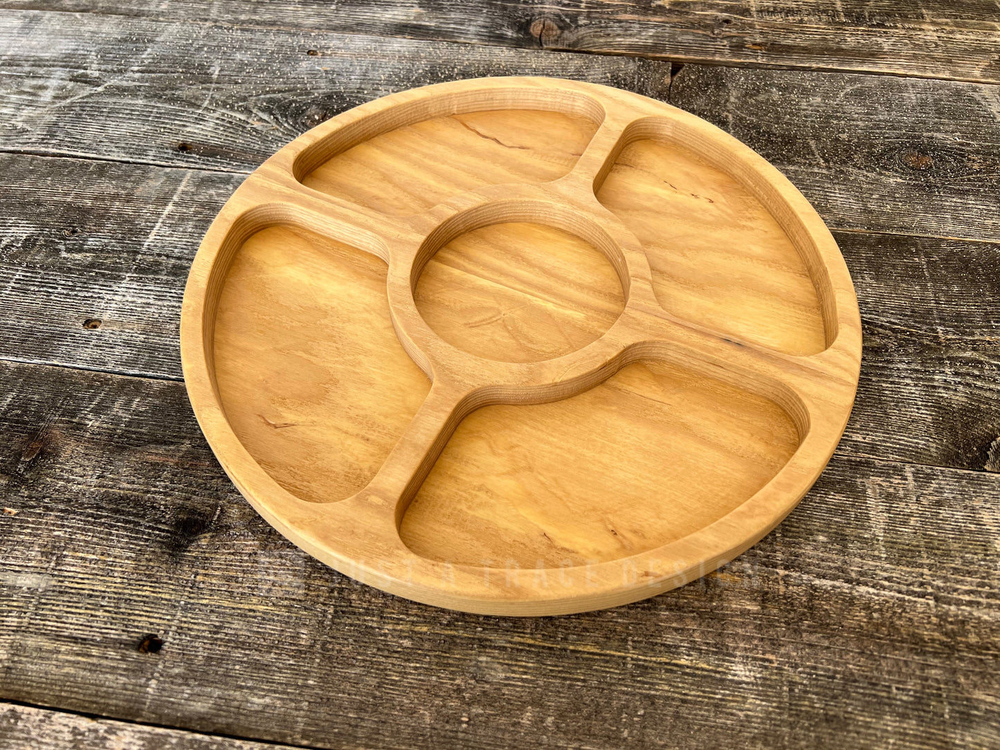 12" 4 Compartment Tray, Charcuterie Tray, Vegetable Tray, Dessert Tray, Wood Platter, Serving Tray, Dish, Handcrafted Gift