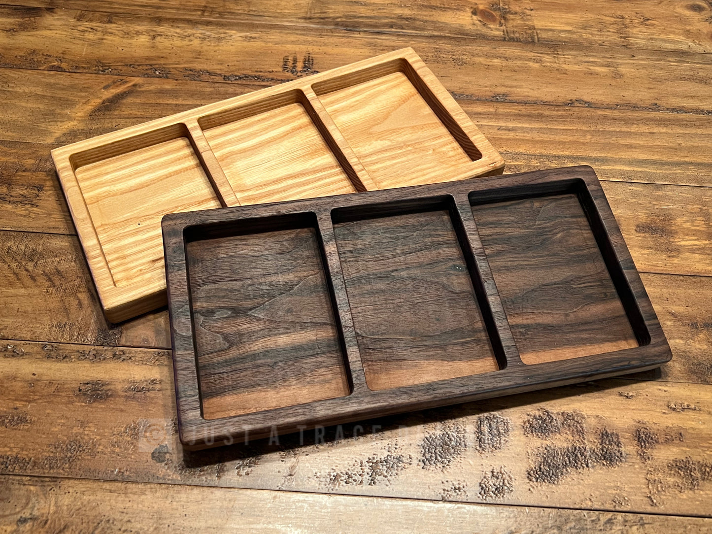 3 Section Wood Snack Tray, Appetizer Tray, Wood Platter, Serving Tray, Nut Dish, Candy Dish, Wedding Gift