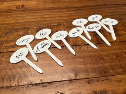 Set of 10 Cheese Markers, Grazing Board, Cheese Board, Serving Board, Charcuterie Board, Cheese Picks, Housewarming Gift, Hostess Gift, Food (Copy)