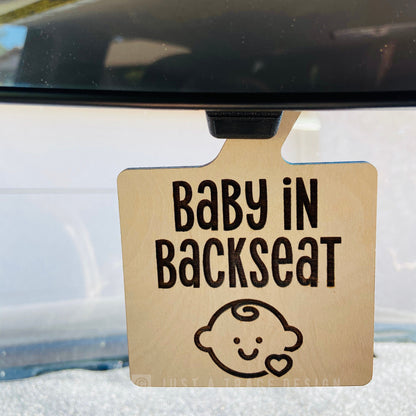Baby In Backseat Reminder, Hot Car Prevention, New Parent Reminder, Child in Backseat, Car Prevention, Safety Reminder, Rear View Hanger