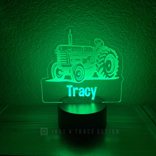 Vintage Tractor Personalized Night Light, Kids Night Light, Name Night Light, Acrylic Nightlight, Laser Cut and Engraved