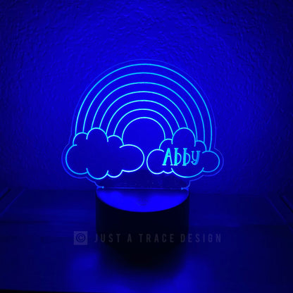 Rainbow Cloud Personalized Night Light, Kids Night Light, Name Night Light,  Acrylic Nightlight, Laser Cut and Engraved