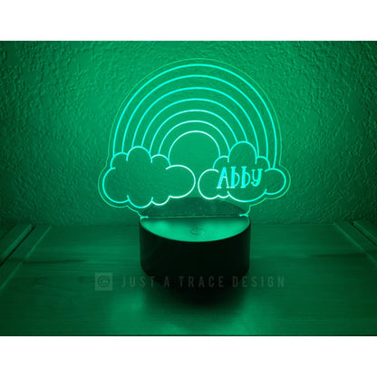 Rainbow Cloud Personalized Night Light, Kids Night Light, Name Night Light,  Acrylic Nightlight, Laser Cut and Engraved