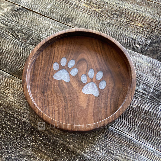 Paw Print Round Catchall Trays | Catchall Tray | Dish | Resin | EDC | Jewelry | Earrings | Valet | Trinket