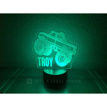 Monster Truck Night Light, Personalized Night Light, Kids Night Light, Name Night Light, Acrylic Nightlight, Birthday Gift, Mud Truck