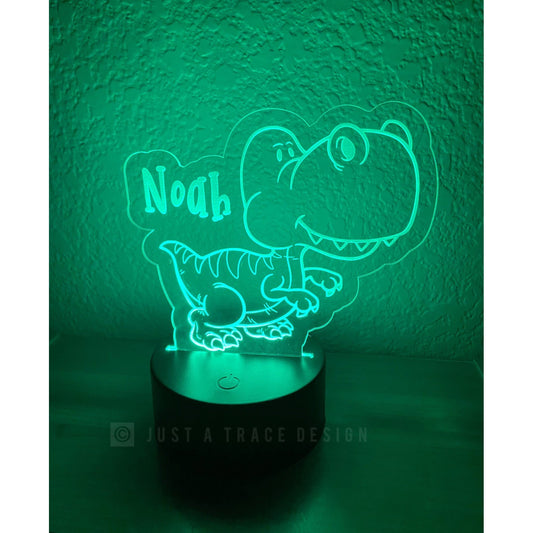 T-Rex Dinosaur Personalized Night Light, Kids Night Light, Name Night Light, Acrylic Nightlight, Laser Cut and Engraved, Dinosaur Light