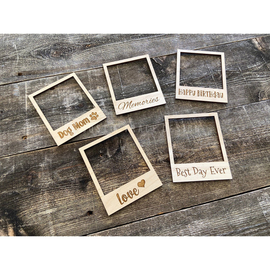 Magnetic Picture Frame, Refrigerator Magnet, Picture Frame, Wood Frame, Wedding Favor, Your Choice Of Phrase