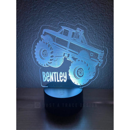 Monster Truck Night Light, Personalized Night Light, Kids Night Light, Name Night Light, Acrylic Nightlight, Birthday Gift, Mud Truck