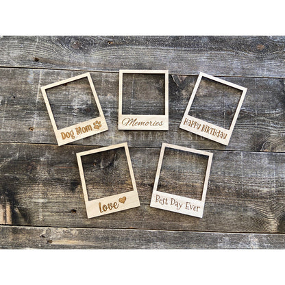 Magnetic Picture Frame, Refrigerator Magnet, Picture Frame, Wood Frame, Wedding Favor, Your Choice Of Phrase