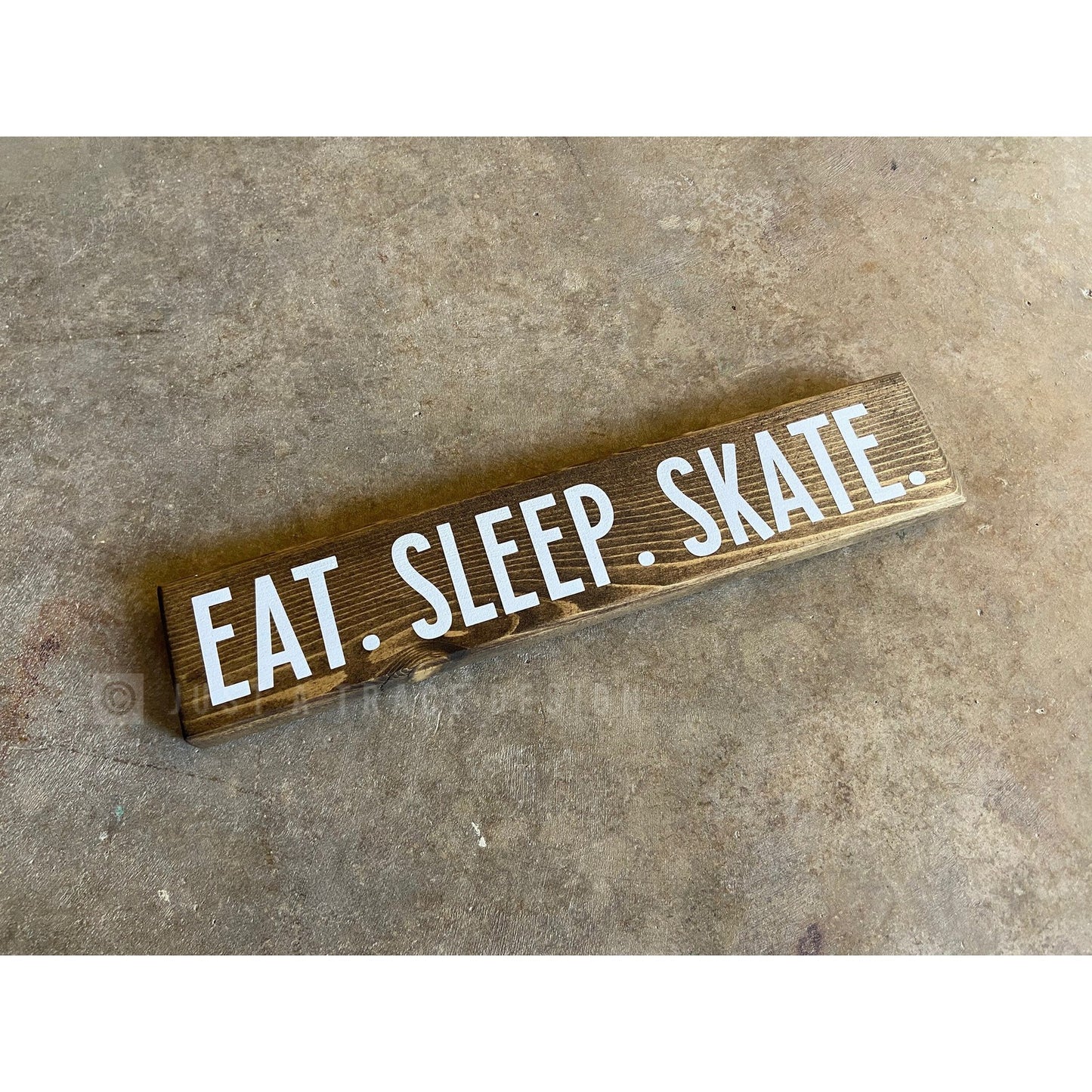 Eat. Sleep. Skate. Wood Sign, Desk Decor, Home Decor, Skating Sign, Roller Skating, Roller Blades, Skate Board, Long Board, 12" x 2.25”
